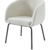 Fauteuil BELEM En Tissu Bouclette Blanc