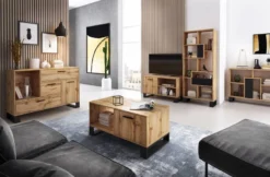 Meuble TV140 2portes LOFT Chêne Rustique -Promos Déco Vestiaire Boutique 0f7c1e93d5214794b2a1a7632a1509b9