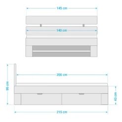 Lit EosWOOD (avec Tiroirs) -Promos Déco Vestiaire Boutique 1000012791 210629 14064800011 SKETCH DETAILS P000000001000012791 sketch