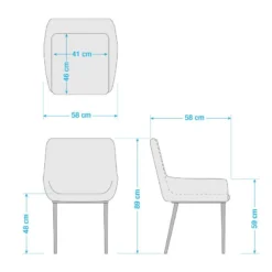 Chaises Capitonnées Evy (lot De 2) -Promos Déco Vestiaire Boutique 1000123755 201013 14335400065 SKETCH DETAILS P000000001000123755 sketch