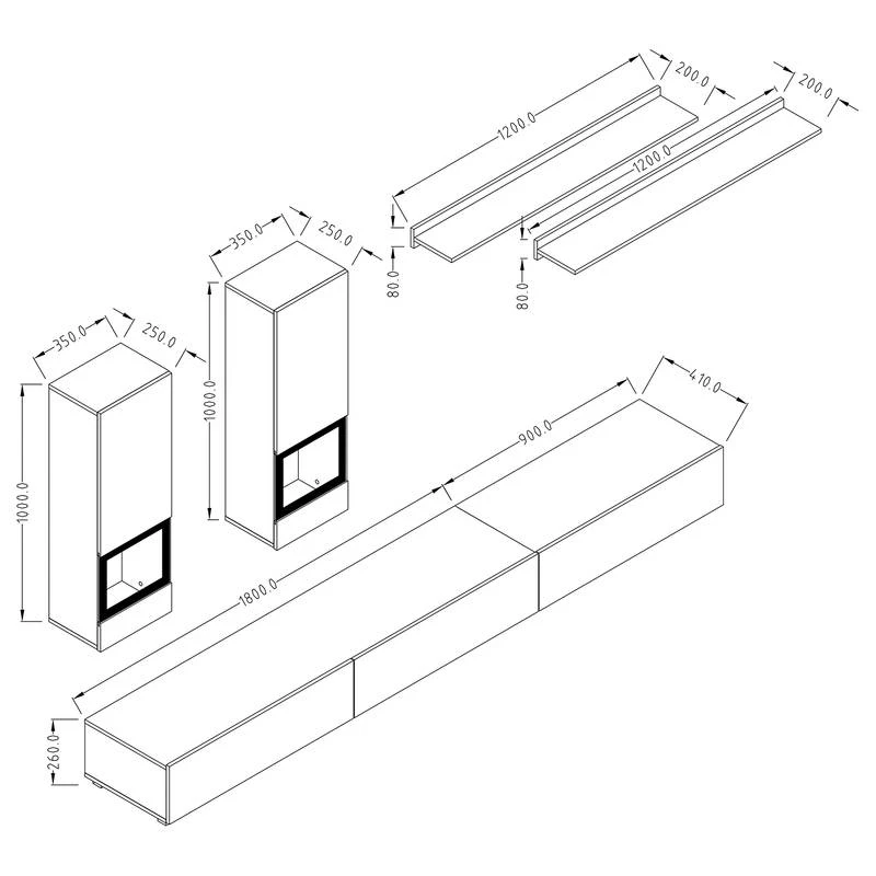 Ensemble Meubles TV Adschman (6 élém.) 7 Ensemble Meubles TV Adschman (6 élém.) – Image 7