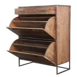 Meuble à Chaussures Bois Massif Tucson -Promos Déco Vestiaire Boutique 1000376085 230802 030 DETAILS P000000001000376085