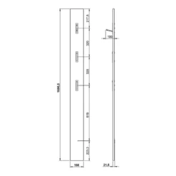 Porte-manteau Mural Ameca -Promos Déco Vestiaire Boutique 1000383162 230418 500 SKETCH DETAILS P000000001000383162 sketch