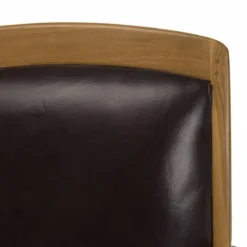 Fauteuil En Teck Et Cuir Marron -Promos Déco Vestiaire Boutique 1180d79954db4f12ac77cbf111c66d30