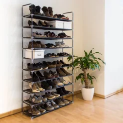 2x Étagères à Chaussures 50 Paires Gris -Promos Déco Vestiaire Boutique 12178150822047eda7bf70e67150a481 1