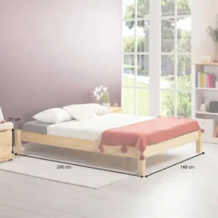 Lit Double TAIFUN 140x190 Cm -Promos Déco Vestiaire Boutique 15d1655f666d48b3b791c647f9b812b7