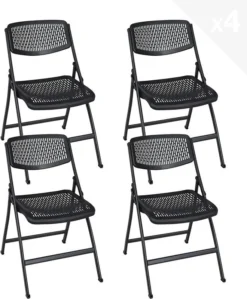 Lot De 4 Chaises Pliables SABA (Noir)