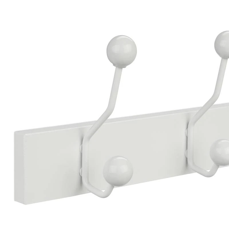 Portemanteau Mural Blanc 5 Crochets 5 Portemanteau Mural Blanc 5 Crochets – Image 5