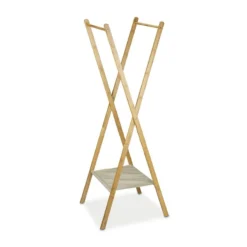 Portant à Vêtements En Bambou Pliant