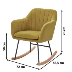 Fauteuil ELSA Tissu Gris Rocking Chair -Promos Déco Vestiaire Boutique 1971c8f9025540e3a384805d3ffec806