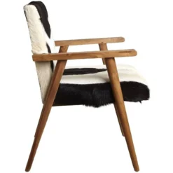 Fauteuil Teck Avec Peau De Chèvre Noire -Promos Déco Vestiaire Boutique 219348efa63f4f35b006b8b3bba036b6