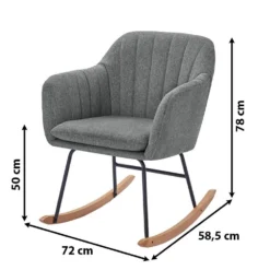 Fauteuil ELSA Tissu Gris Rocking Chair -Promos Déco Vestiaire Boutique 21bacab7b75b4606be7bccd0e0b63157