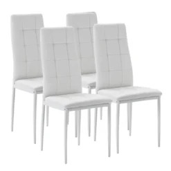 Set De 4 Chaises Chelsea Tapissées Blanc