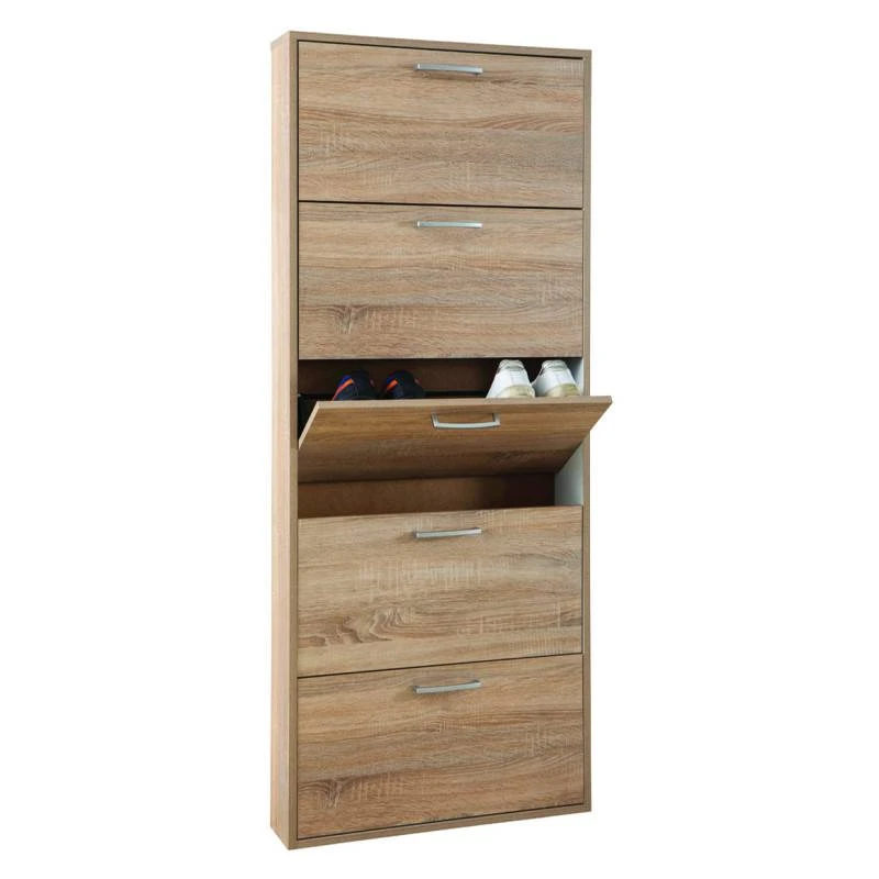 Meuble Chaussures Chêne H.164 Cm - TIDY 2 Meuble Chaussures Chêne H.164 Cm - TIDY – Image 2