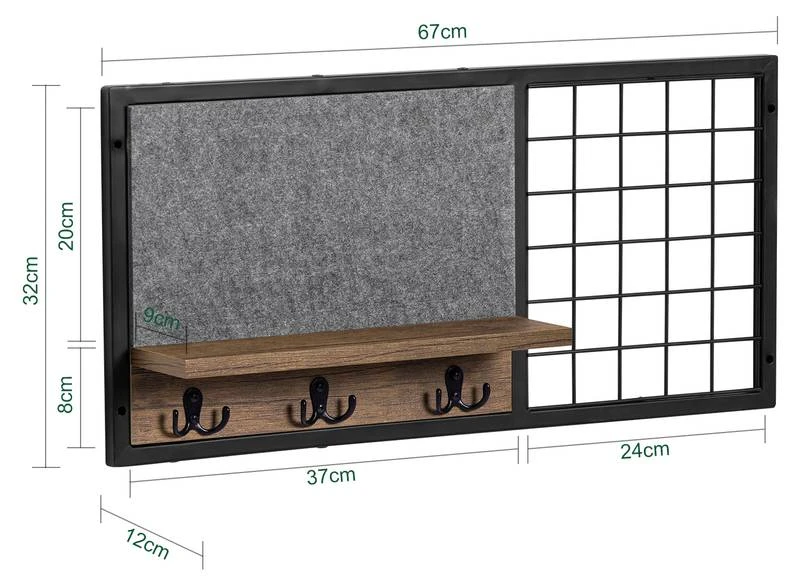 Étagère Murale Avec Tableau Mémo FHK20-N 8 Étagère Murale Avec Tableau Mémo FHK20-N – Image 8