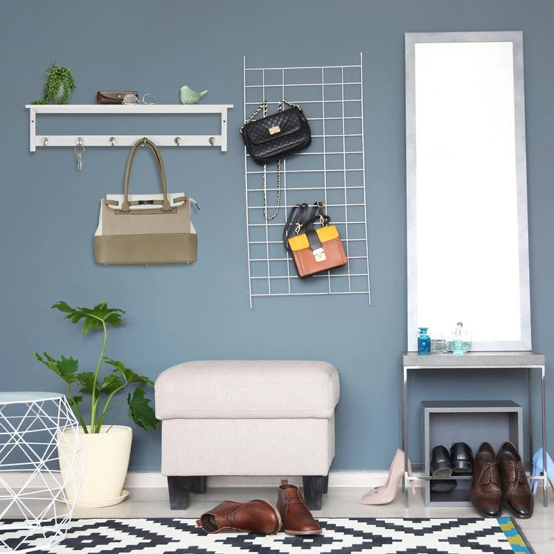 Garde Robe Mural Blanc Avec Supports 2 Garde Robe Mural Blanc Avec Supports – Image 2