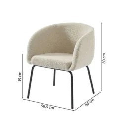 Fauteuil BELEM En Tissu Bouclette Blanc 35 Fauteuil BELEM En Tissu Bouclette Blanc -Promos Déco Vestiaire Boutique 3247086c057f4f9aab44ee0c5b193493