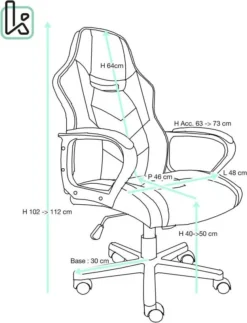 KAYELLES Fauteuil Gamer Inclinable FLIP -Promos Déco Vestiaire Boutique 3855b4865d24462ba781a78bf5c3aefd