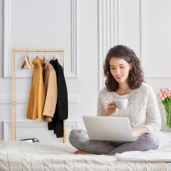 Portant En Bambou Avec Boîtes En Tissu -Promos Déco Vestiaire Boutique 3f60bf4dbeac4798b2b31062a7e32901