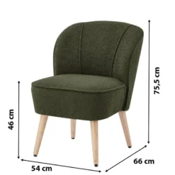 Fauteuil TIVOLI Tissu Bouclette Kaki -Promos Déco Vestiaire Boutique 3f910fe3051847f4b02d8e950a872e14