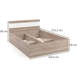 Lit En Bois Adria 140x200cm Sonoma/blanc -Promos Déco Vestiaire Boutique 3fb3a1d7363e4b7d82863a0512c31268