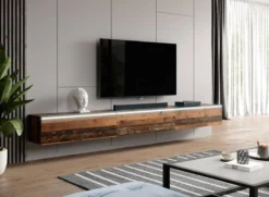 FURNIX Meuble Tv BARGO Avec LED -Promos Déco Vestiaire Boutique 42ec30fb5b194045ade79e277082459c