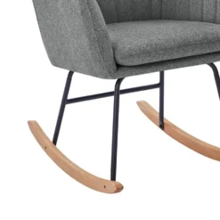 Fauteuil ELSA Tissu Gris Rocking Chair -Promos Déco Vestiaire Boutique 445a7c6bbe6247f5a849cf224abf14bd
