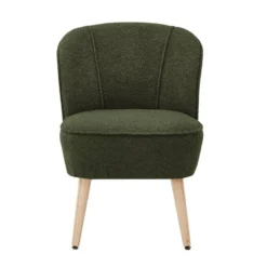 Fauteuil TIVOLI Tissu Bouclette Kaki -Promos Déco Vestiaire Boutique 4a80d65da5f646f89eb1610f70af3dda