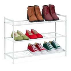 Étagère à Chaussures En Métal 3 Niveaux -Promos Déco Vestiaire Boutique 4ddcf72679be4def885c2cf93a7ba437