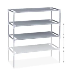 Étagère à Chaussures 4 Niveaux -Promos Déco Vestiaire Boutique 53522f43d0294eaba9cf241001141b0f