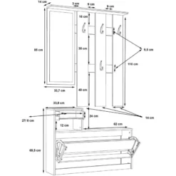 Meuble D'entrée Bois Et Blanc - MARCEL -Promos Déco Vestiaire Boutique 5770c5b4d92547778d37303c3e39a1f9
