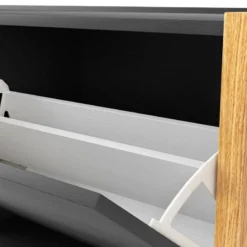 Meuble à Chaussures En Bois Gris Foncé -Promos Déco Vestiaire Boutique 594ec867371b4dae97af58bebf8b082a