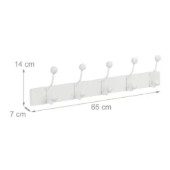 Portemanteau Mural Blanc 5 Crochets 13 Portemanteau Mural Blanc 5 Crochets -Promos Déco Vestiaire Boutique 5a86542750ba4bbbbda5df5b834d1811