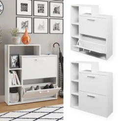 Meuble à Chaussures Orlando Blanc -Promos Déco Vestiaire Boutique 5e469af0a0be4c11999af18039c792cb