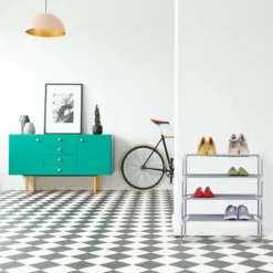 Étagère à Chaussures 4 Niveaux -Promos Déco Vestiaire Boutique 64c08b05176945308fb89d1283945586