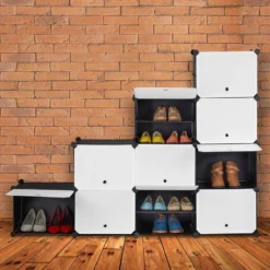 Étagère à Chaussures Noir Et Blanc -Promos Déco Vestiaire Boutique 6562b1a0deef407f864029d7d2101e45