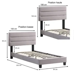 Lit Simple FLORIDA 90x190 Cm 26 Lit Simple FLORIDA 90x190 Cm -Promos Déco Vestiaire Boutique 677c4a7045124fd4988c9fb2cd3b632c