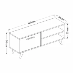 Meuble TV Helle à Porte 50 X 120 X 35 Cm -Promos Déco Vestiaire Boutique 69efed9985684d03b88f463b781ff13c