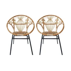 Timea - Chaise En Rotin Vintage Et Pieds