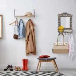 Porte-manteaux Mural Patères 5 Crochets -Promos Déco Vestiaire Boutique 7362c5d07c664f86ac37a5d3dff3aa10