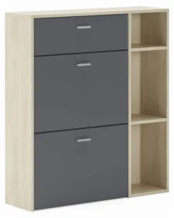 Meuble Chaussures Chêne/Gris Anthracite