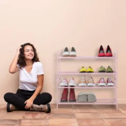 Étagère à Chaussures Rose -Promos Déco Vestiaire Boutique 779bf19633cc443eb7f2191fea312abe
