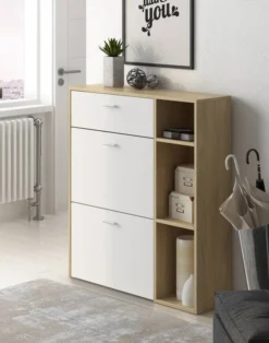 Meuble Chaussures Chêne/Gris Anthracite -Promos Déco Vestiaire Boutique 7c838dbe02b748929e2e15f086878f8a