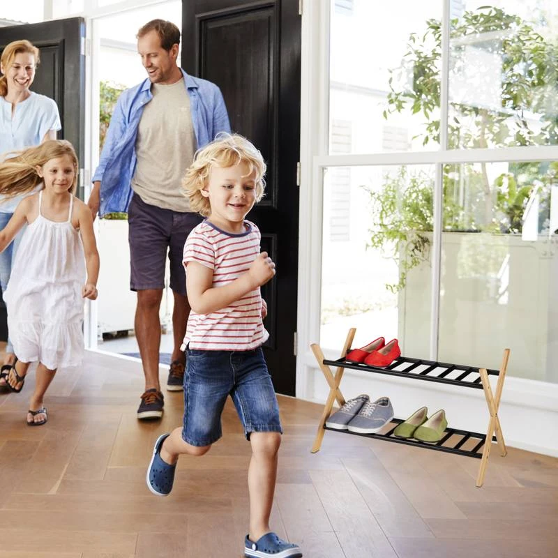 Étagère à Chaussures Avec 2 Niveaux 3 Étagère à Chaussures Avec 2 Niveaux – Image 3