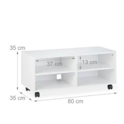 Meuble TV Avec 4 Compartiments Sur Roues 17 Meuble TV Avec 4 Compartiments Sur Roues -Promos Déco Vestiaire Boutique 892e68a22ce441e886cd22b7f02f34a9