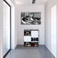 Étagère à Chaussures Blanc Et Noir -Promos Déco Vestiaire Boutique 8f7270f5329c4adfa6182dab105a0aa8