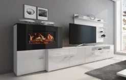 Meuble Avec Cheminée Blanc/Blanc Laqué -Promos Déco Vestiaire Boutique 8fb587186afa4c9889fedc546f130de4