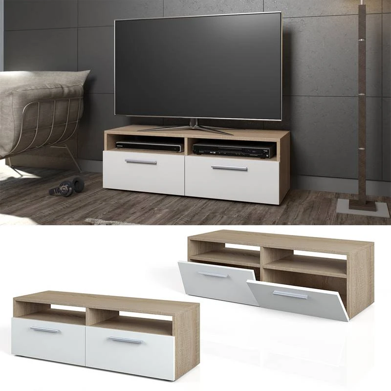 Buffet Bas Diego Sonoma/blanc 6 Buffet Bas Diego Sonoma/blanc – Image 6