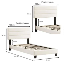 Lit Simple FLORIDA 90x190 Cm 33 Lit Simple FLORIDA 90x190 Cm -Promos Déco Vestiaire Boutique 97ee13ea2faa41988194a3f19592fc0f