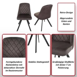 Chaise Salle à Manger HWC-K25 (lot De 6) -Promos Déco Vestiaire Boutique 9db81926d7ea43bd828f211079fdfb9a